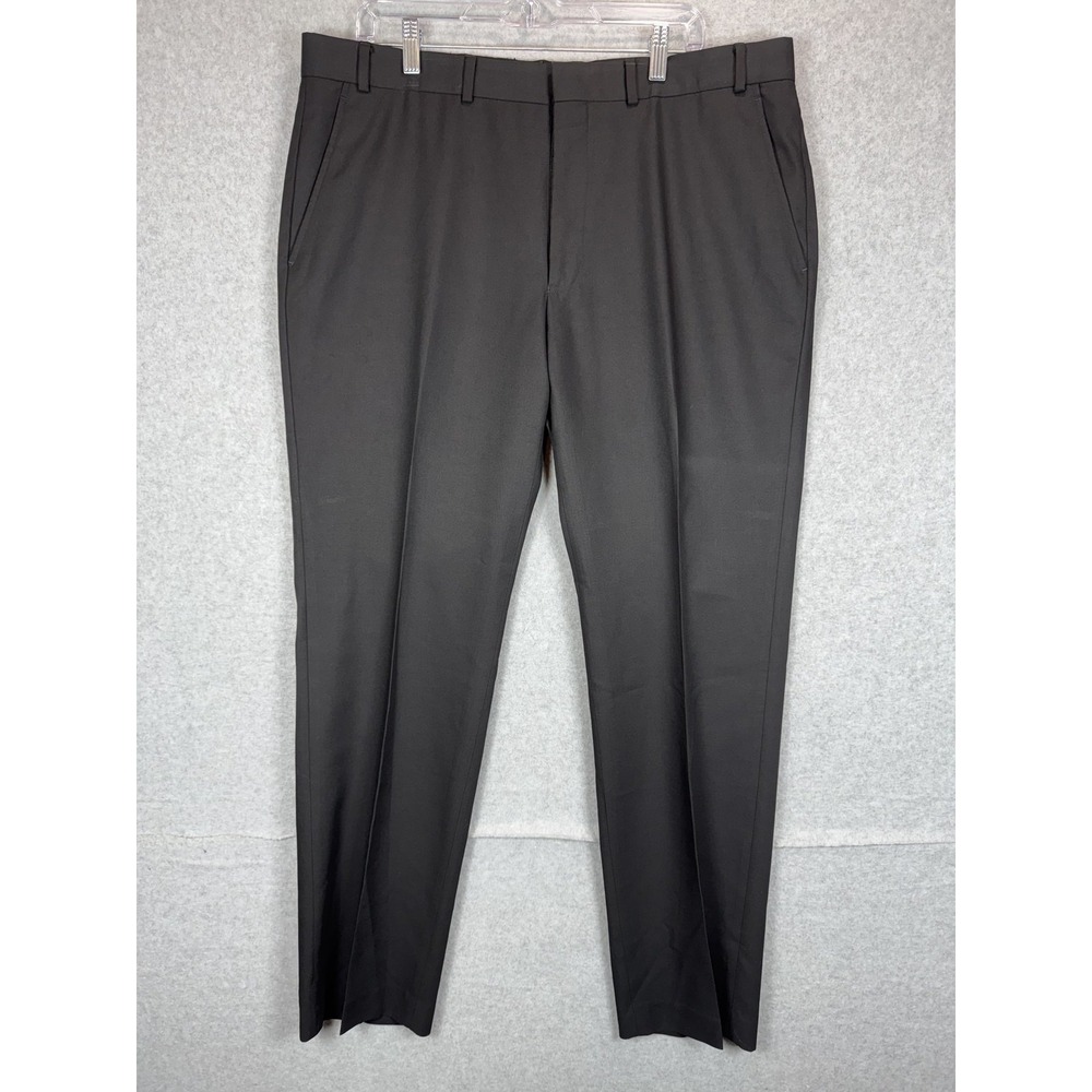 Kenneth‎ Cole Reaction Pants Mens 38x32 Black Dress Slacks Flat Front Office